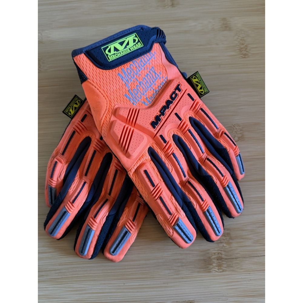 Mechanix Wear Hi-Viz M-Pact Impact Gloves 9 - High-Visibility Work Gloves Orange